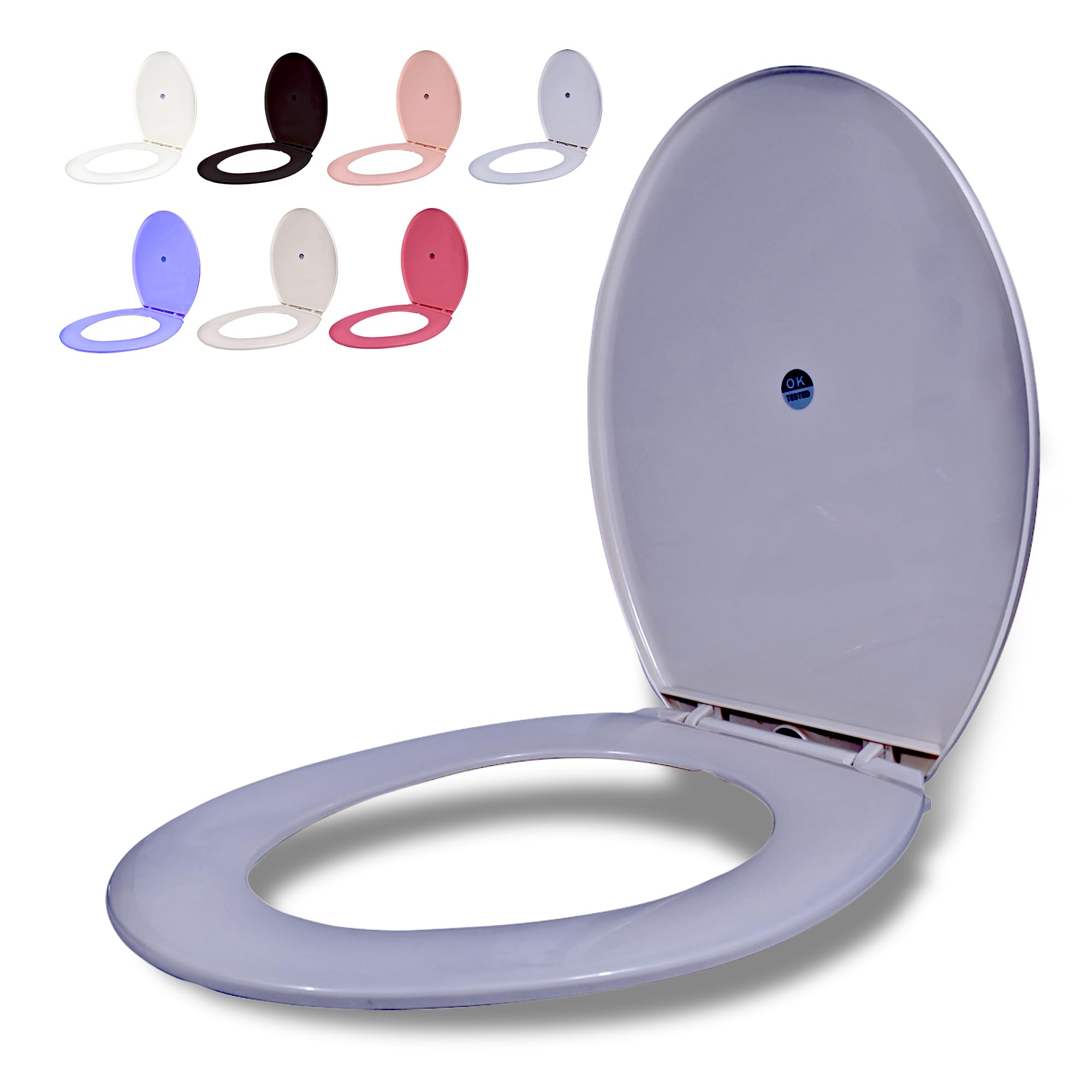Round Pvc Toilet Seat Cover for Regular EWC Colours - Grey