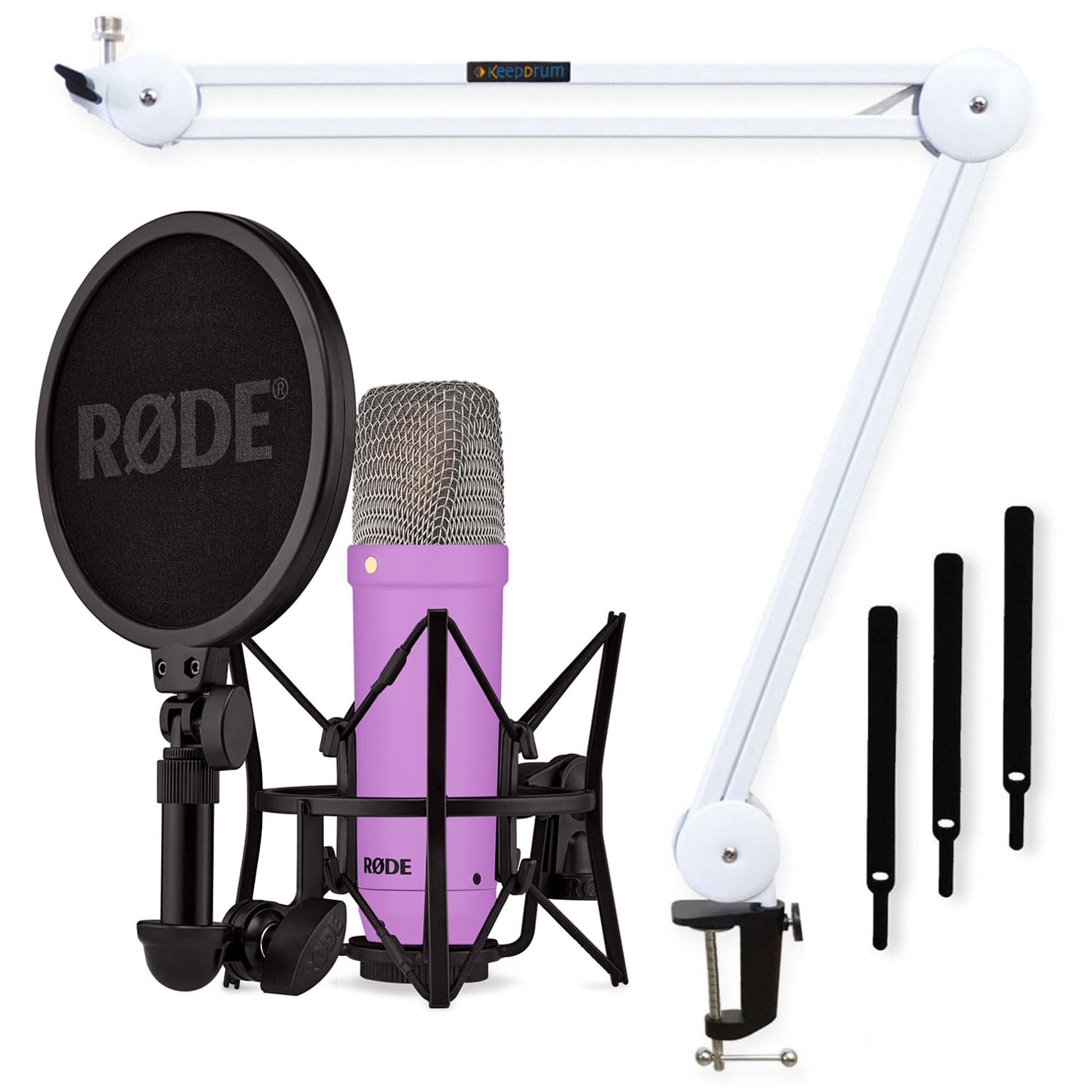 Microphone Studio Rode NT1 Signature Edition Rose - Kit Complet Avec Pied Keepdrum