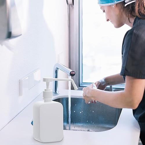 Miniatura 8 de Dispensador de botellas con bomba de 16.9 onzas, paquete de 2 botellas vacías de champú de loción de plástico, botellas de jabón de manos