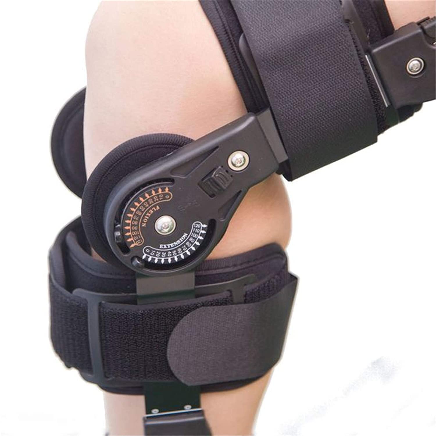 Tutore per Ginocchio con Cerniera, Ortesi Telescopica per Ginocchio, Tutore per Ginocchio Ortopedico con Cerniera, Supporto Regolabile per Lesioni Post-Operator