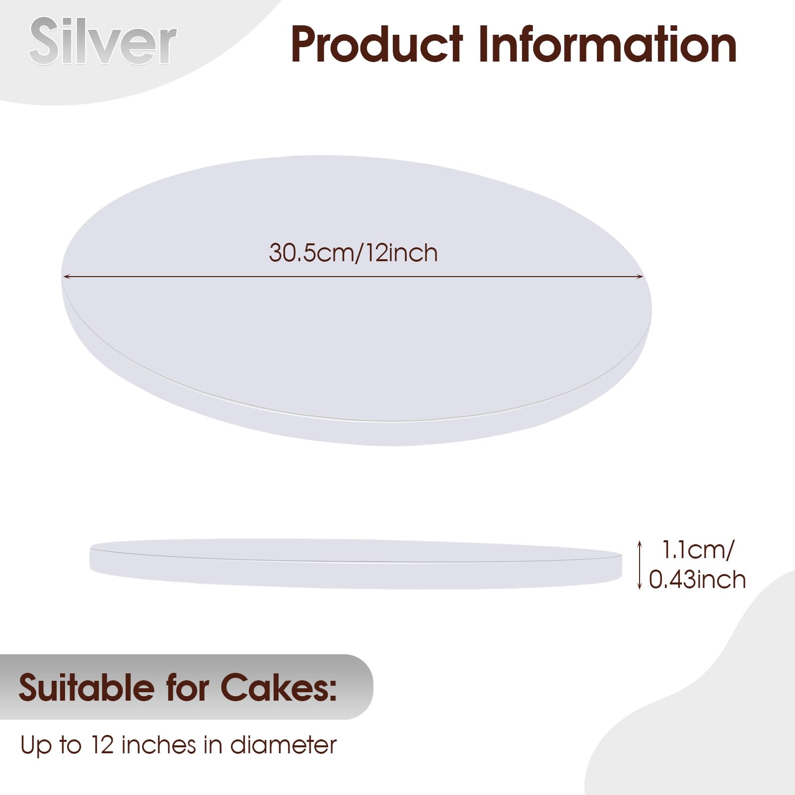 5 Plateaux Ronds Pour Gâteaux 30 Cm – En Carton épais, Résistants à L'huile, Réutilisables – Blanc
