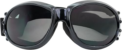 Miniatura 2 de MF Vulcan - Kit de gafas acolchadas para motocicleta, montura negra, lentes transparentes, ahumadas y amarillas