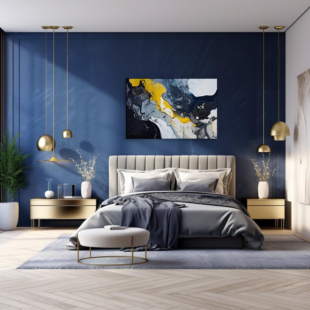 Canvas for Living room. Vibrant Waves of Color: Unveiling the Dynamic Essence of Abstract Energy, 27 x 18 inch Canvas Wall Art - Contemporary Masterpieces - Modern Home Decor - 69x46 cm (27x18 inch)