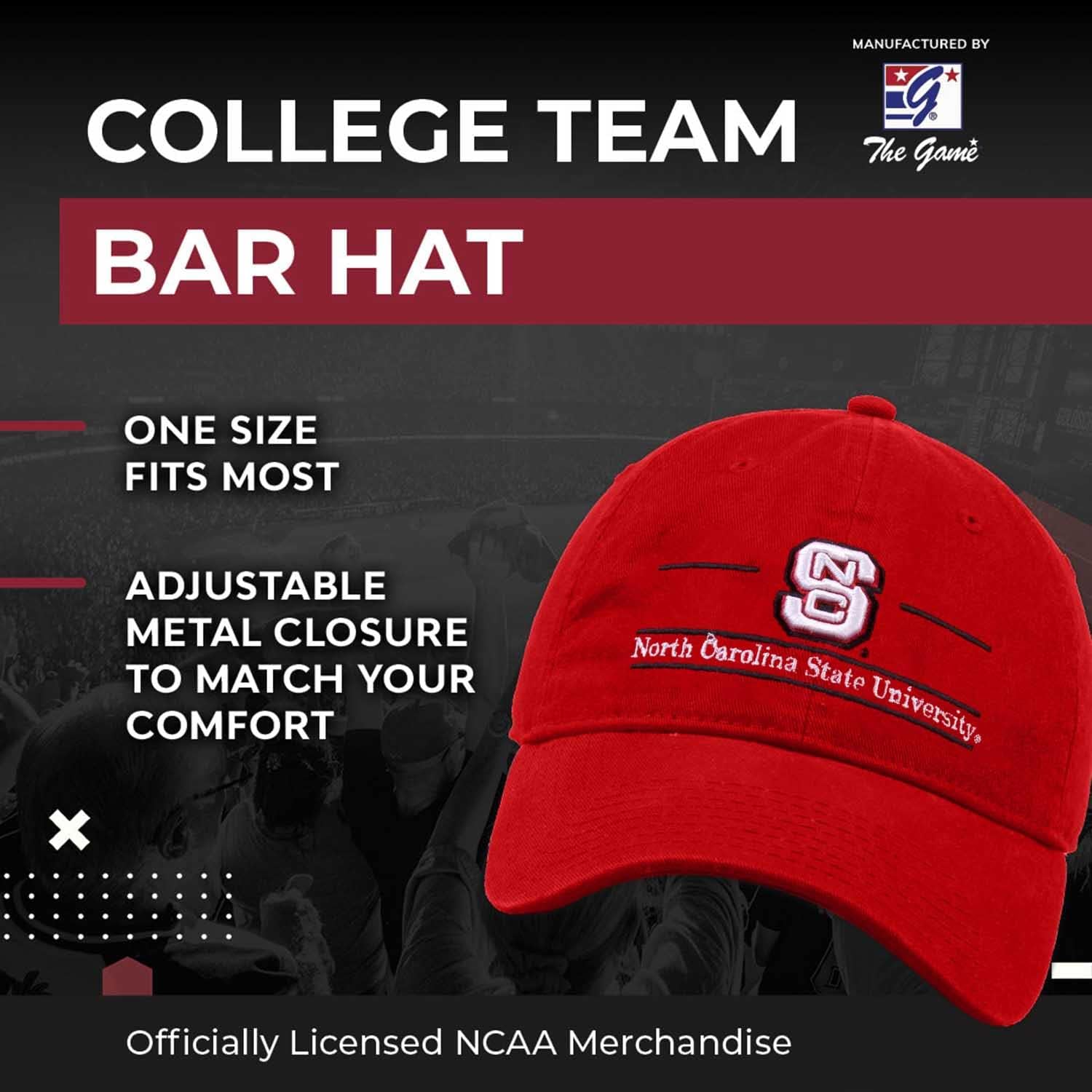 The Game NCAA Adult Bar Hat - Garment Washed Twill - Embroidered Design - Elevate Your Style and Show Your Team Spirit - Image 2