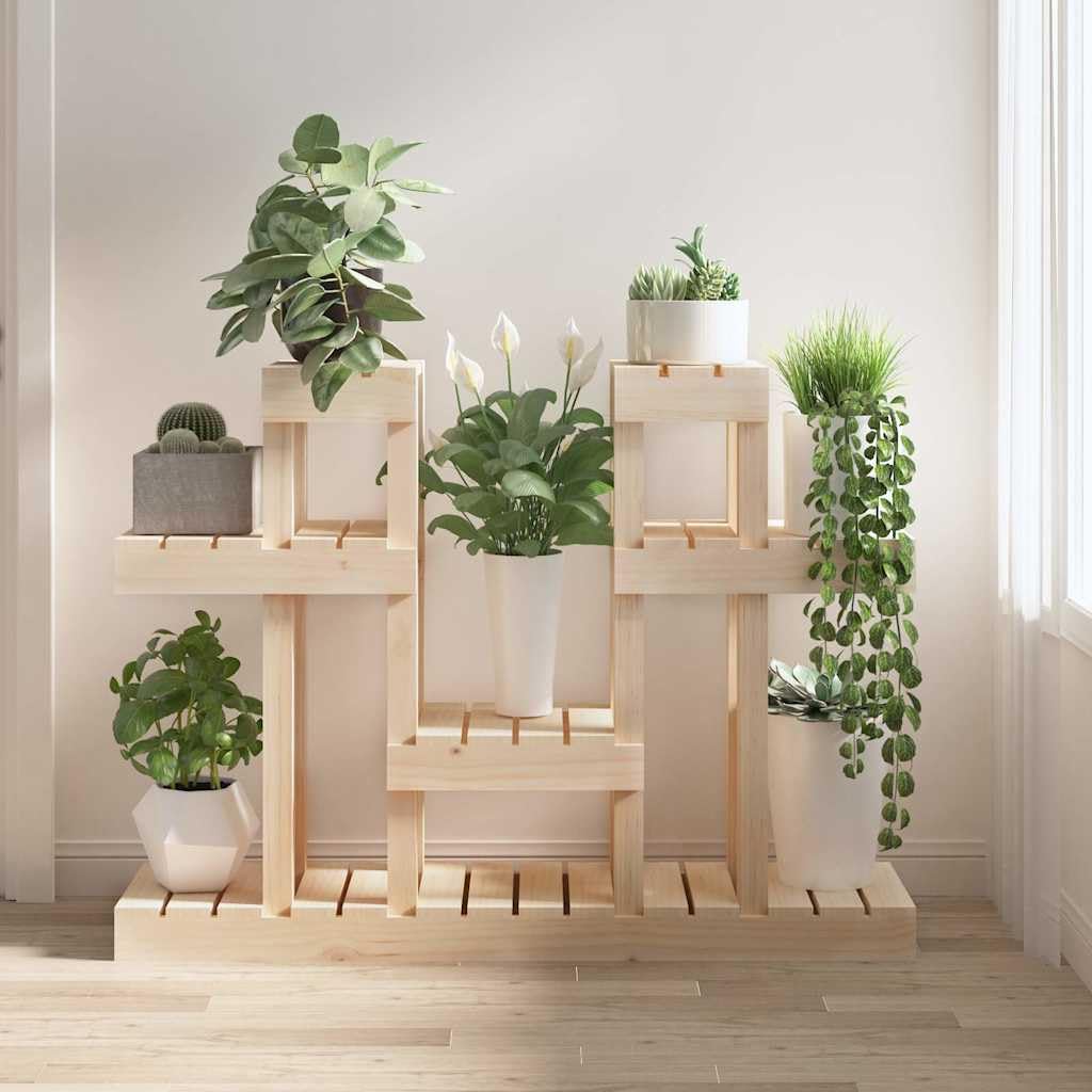 Stojak na rośliny z litego drewna sosnowego 104,5 x 25 x 77,5 cm