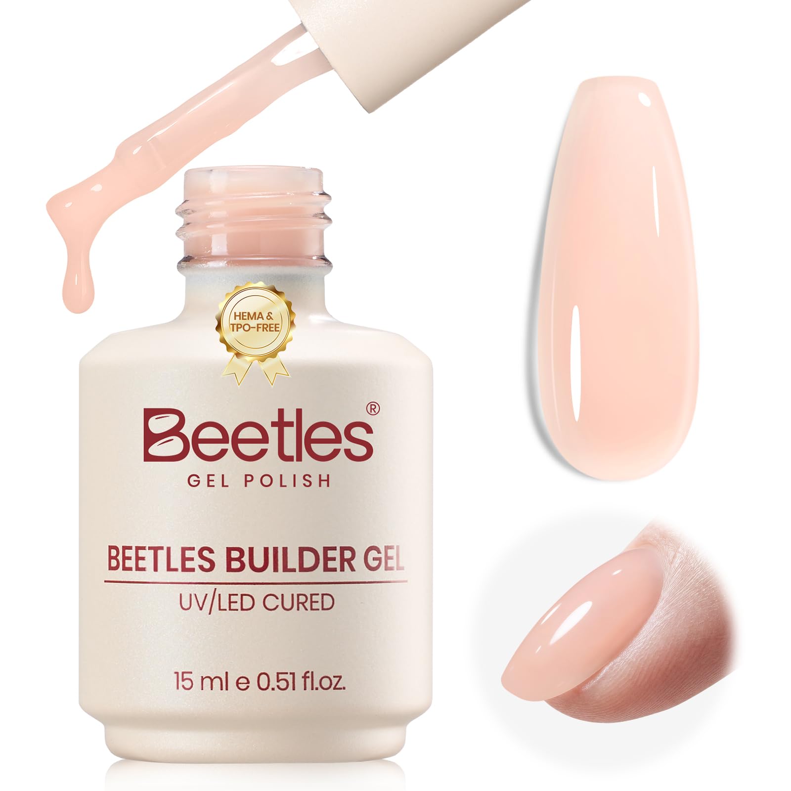 Beetles Builder Gel - Natural Nude Nails -19