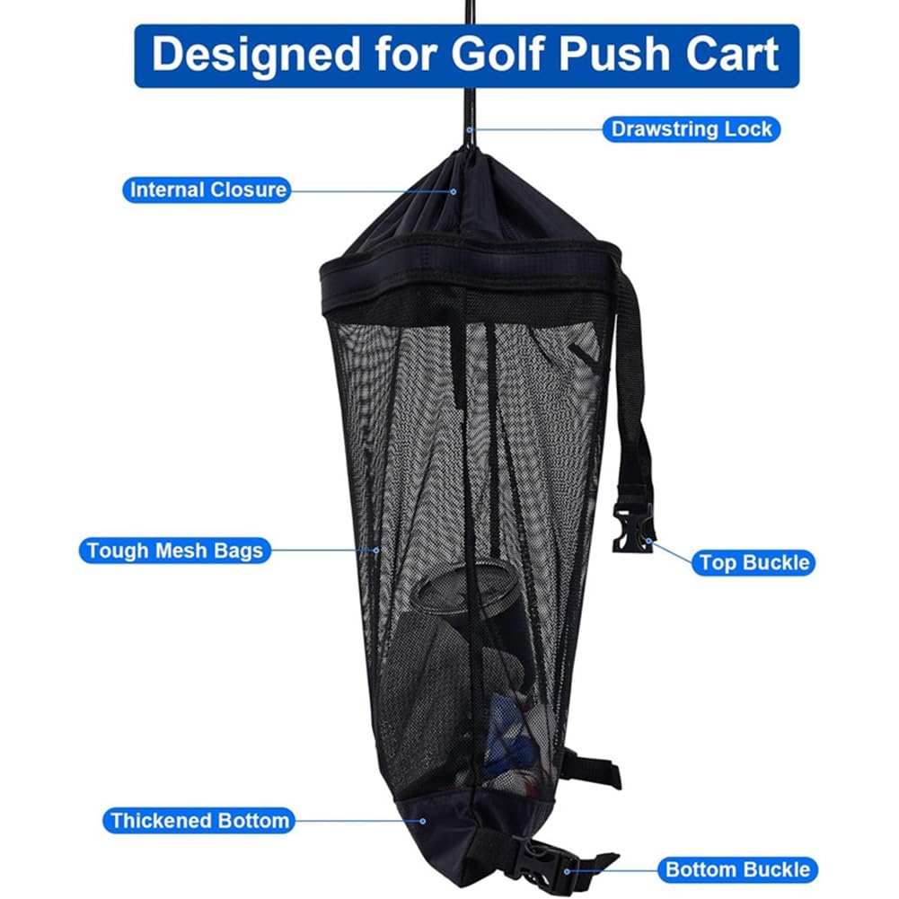 Trolley-Netztasche, Universelle Golf-Push-Cart-Netztasche, Organizer, Aufbewahrungstasche, Golfwagen-Zubehör
