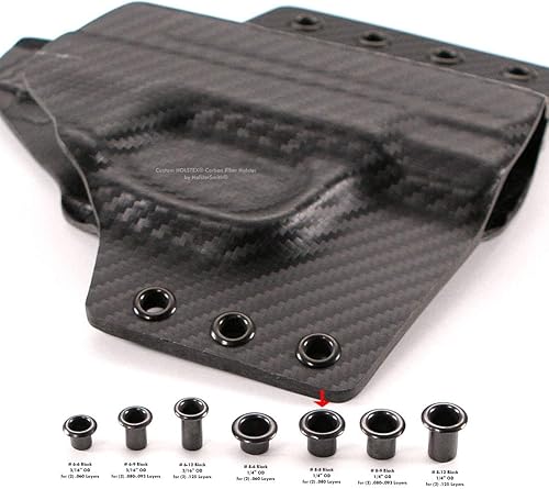 Miniatura 33 de [Paquete de 100] HolsterSmith Ojales recubiertos negros – (#6-9 de longitud) – (3/16 pulgadas de diámetro) – (fabricados en Estados Unidos) – Negro