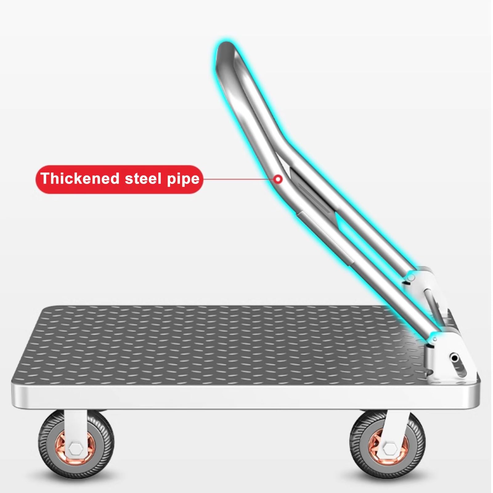 Carrito Transporte con Ruedas, Carro Plegable Tiene Una Gran Capacidad De Carga, Fácil De Mover, Fácil De Almacenar, Fácil De Transportar, Adecuado para Carga Y Descarga(Plata,23.6x35.4in)