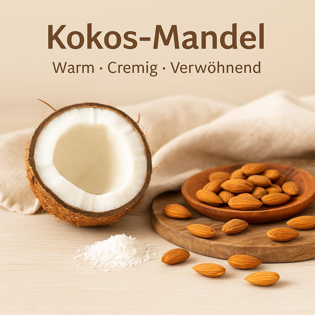Dufte Momente Massageöl Kokos-Mandel – Paraffinölbasis – 3 Liter – warm & cremig – hohe Gleitfähigkeit für Wellness & Studio – Made in Germany