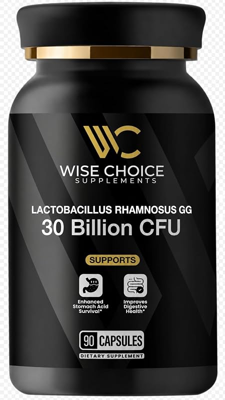 WISE CHOICE SUPPLEMENTS Probiótico Lactobacillus rhamnosus GG 30 bilhões de UFC 90 cápsulas