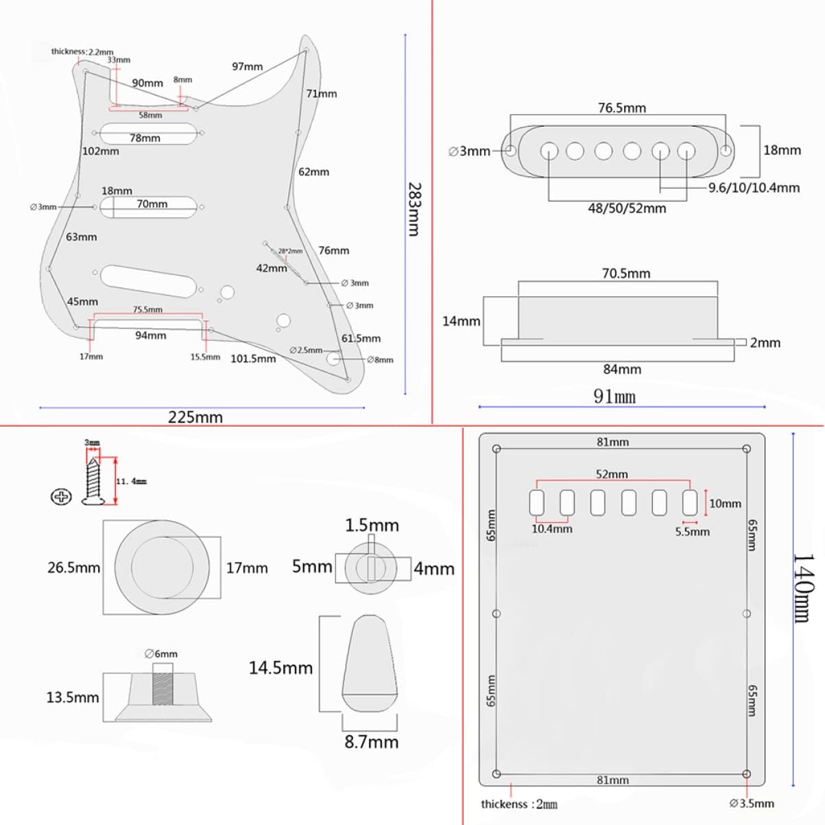 ibasenice Diy Electric Guitar Kit Gp502 White Full Accessories for Diy Electric Guitar Building