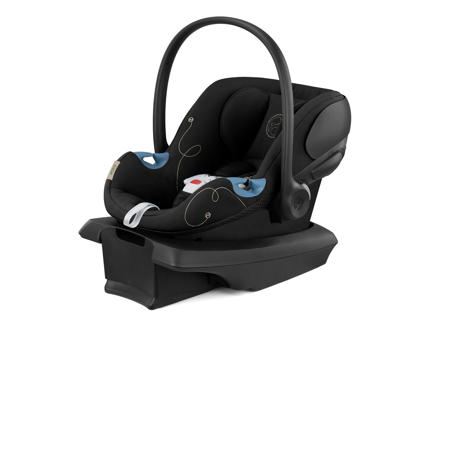 Cybex Aton G Infant Car Seat with Linear Side-Impact Protection, 11-Position Adjustable Headrest, in-Shell Ventilation, Easy-in Buckle and Secure Safelock Base, Moon Black with Sensor Safe Car Seat (SensorSafe) Moon Black - SensorSafe - Image 1 of 7