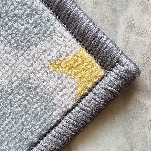 Image of Matz&More Tiles Star Rug | 100x150 CM | Blue Pastel | Soft Nylon Loop Pile with Anti-Slip Gel Backing | Living Room, Bedroom & Office Floor Carpet