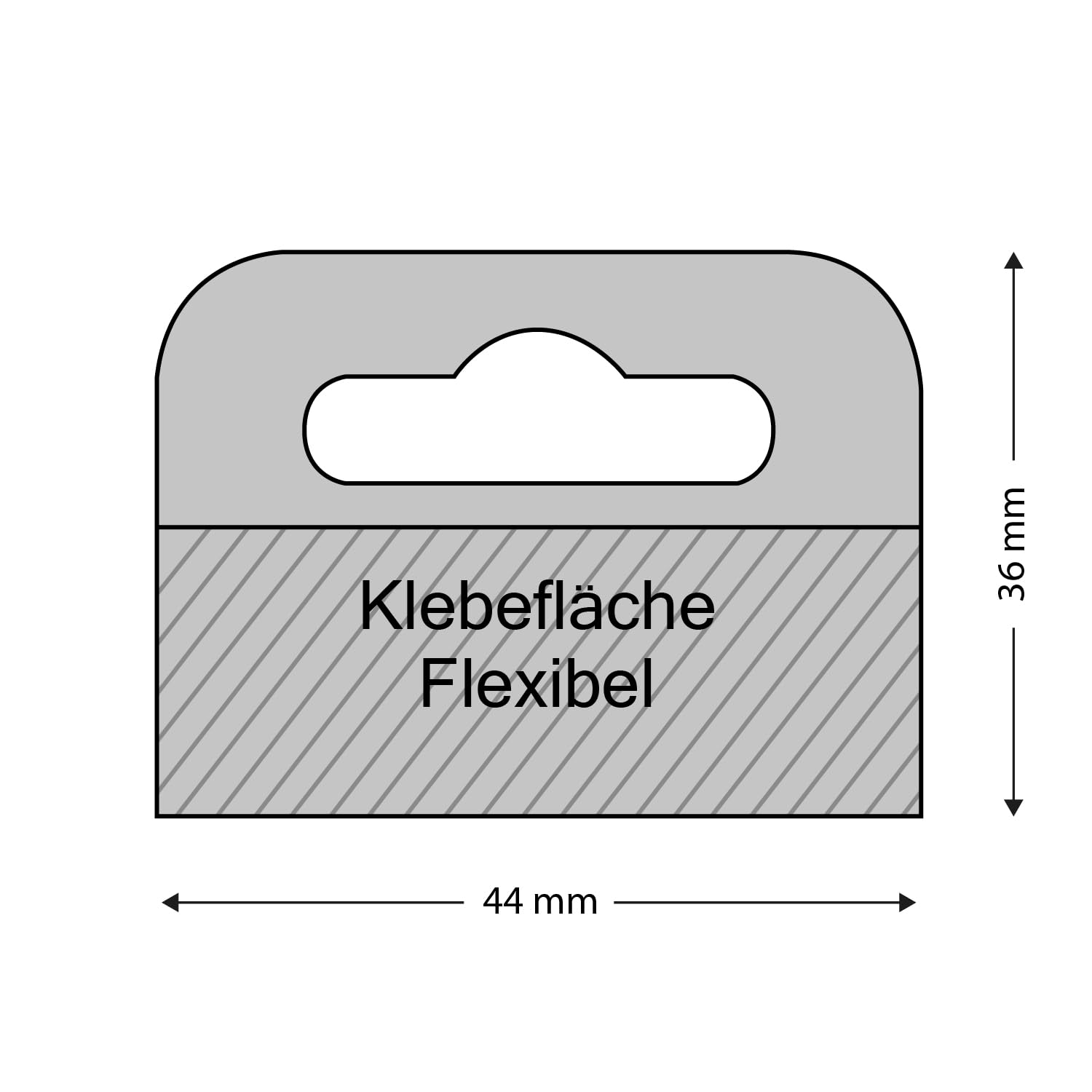 Lot de 100 crochets de suspension auto-adhésifs - Surface adhésive flexible - Pour présenter des marchandises - Crochets adhésifs (44 mm x 36 mm)