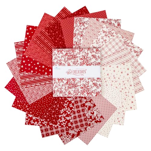 Red Delicious 10\" Stacker 42 10-inch Squares Layer Cake Riley Blake Designs 10-15660-42