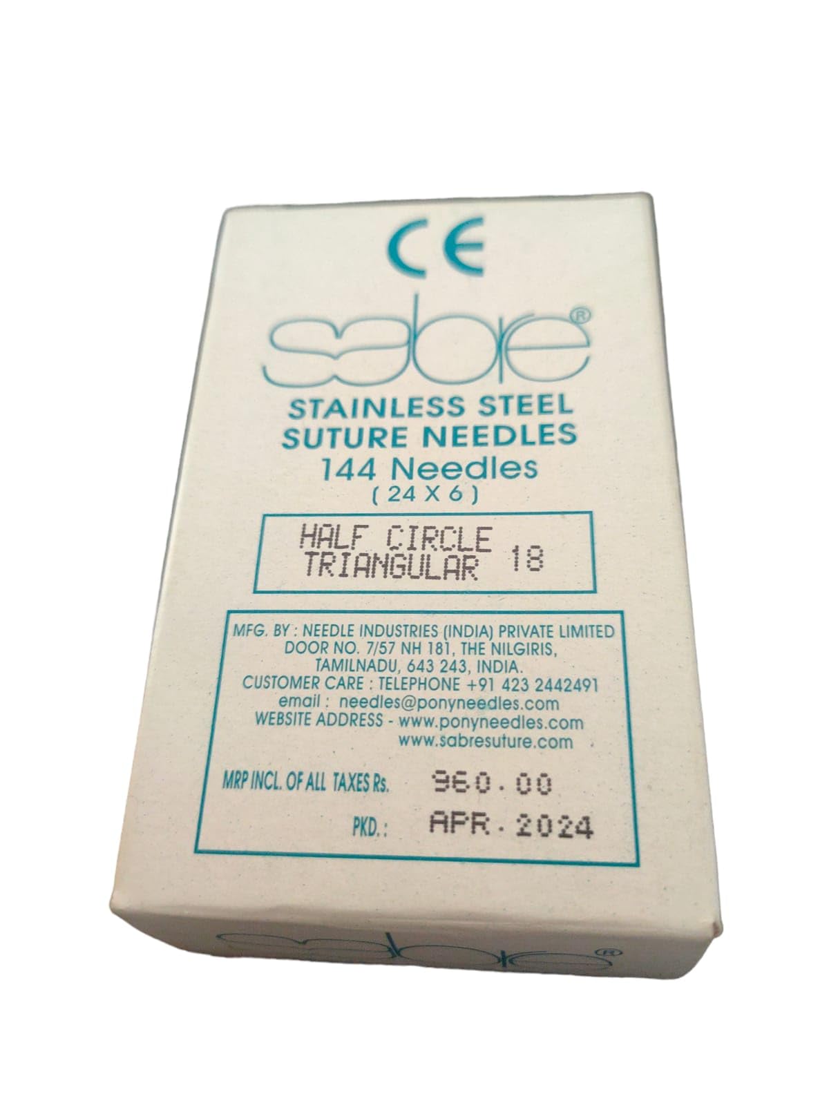 See full amazon price history chart for OTICA Sabre Stainless Steel 1/2 circle - Triangular Suture 144 Needles (18, Half Circle Triangular) OTICA Sabre Stainless Steel 1/2 circle - Triangular Suture 144 Needles (18, Half Circle Triangular) (B0D41QHMJV) Amazon Price History, Amazon Price Tracker