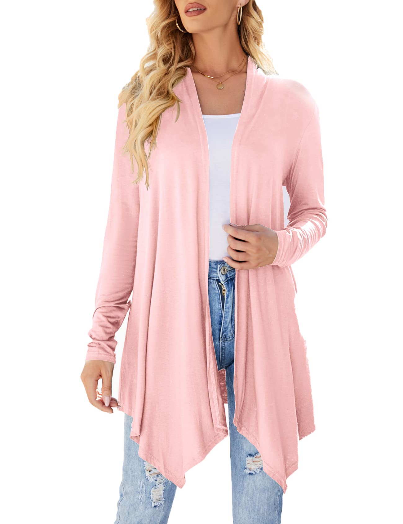 Cardigan Leggero Drappeggiato Donna - Aperto Davanti | Per Tutte Le Stagioni - Foto 7