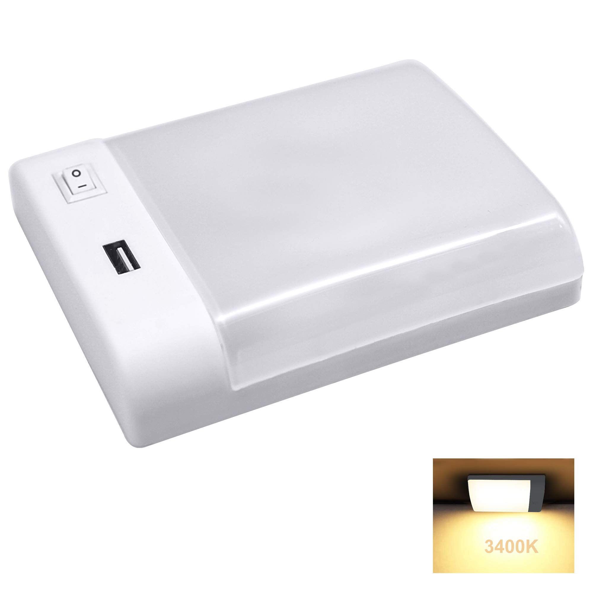 Facon12v Caravan Light with Fast Charger USB Power Socket (5V 2.4A),12V Led Lights LED Motorhome Lights with On&Off Switch, Motorhomes, Campervan, Caravan, Van, Boat