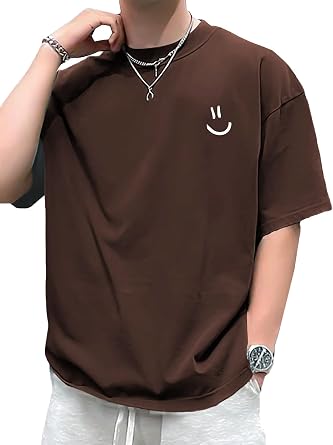 COZYEASE Mens Slogan Letter Graphic Print Tee Tops Casual Round Neck Short Sleeve Summer T Shirts