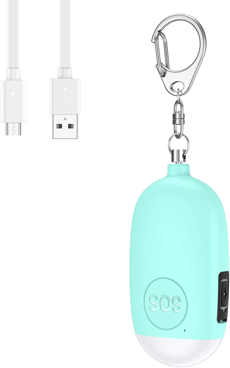 ORIA Safe Sound Personal Alarm, Personal Security Alarm Keychain, 130dB Emergency Alarms with LED Light, Supports USB Charging for Women, Kids, Elderly, Blue, 1 Pack