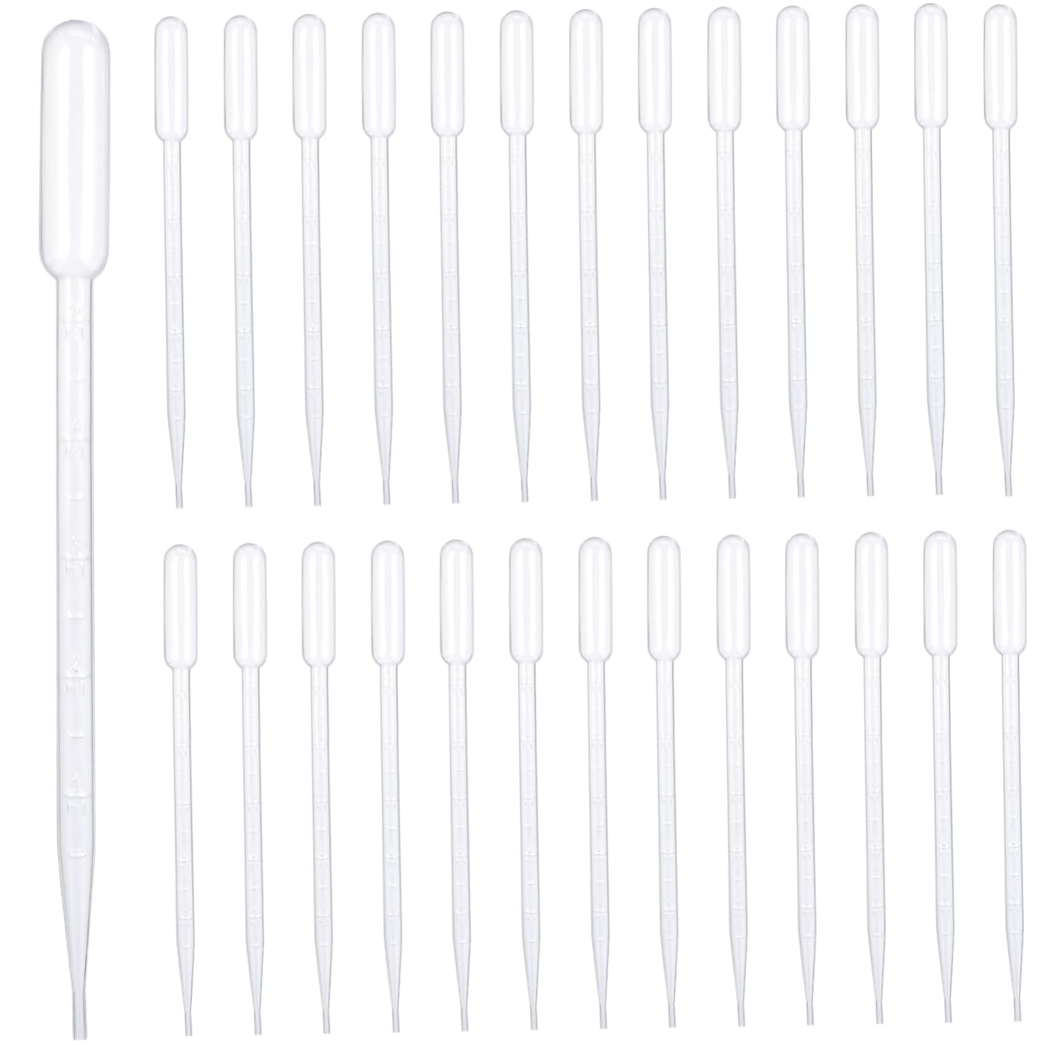 ULTECHNOVO Transfer Pipettes 100pcs Plastic Dropper Calibrated Eye Dropper Easy Measurement 5ml
