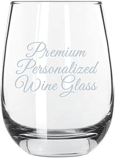 Etched Laser Art Personalized Etched 15.25oz Stemless Wine Glass - Trans...