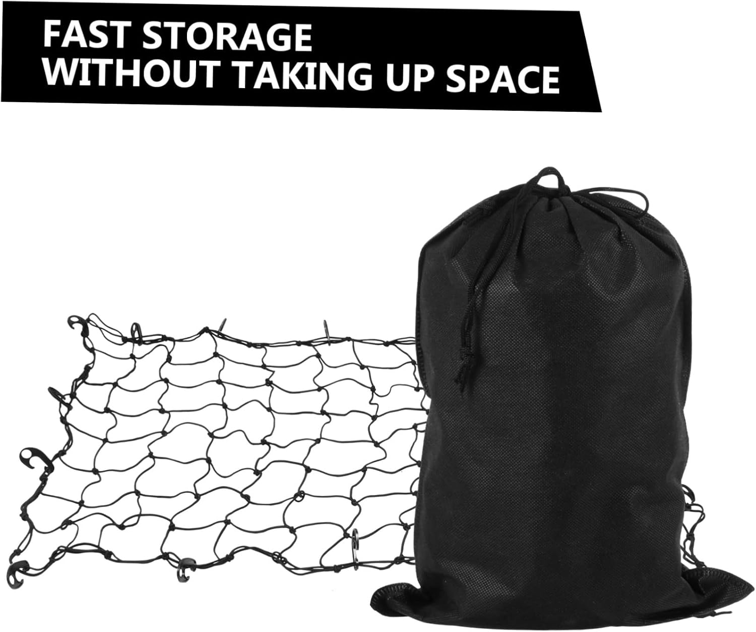 1pc Large Elastic Cargo Net for Car Roof Storage Handmade Luggage Organizer Hooks for Travel and Camping