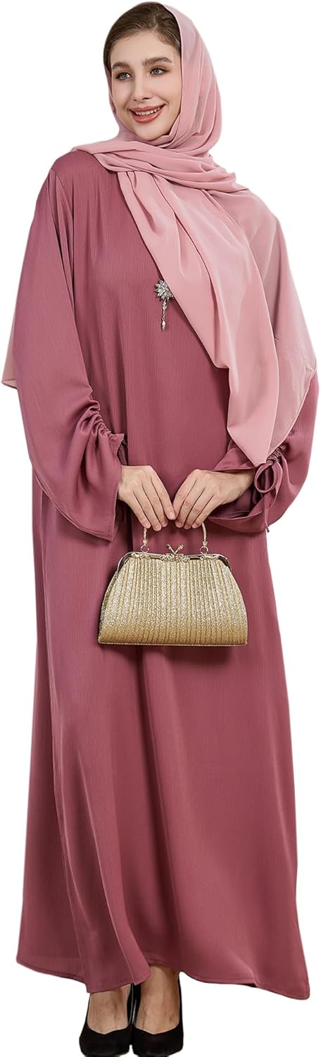 Lenmipot Muslim Women Abayas Islamic Abaya Dress for Women Back Zipper Jilbab 1pc Eid Kaftan Fashion Dress Daily Outfit - Image 4