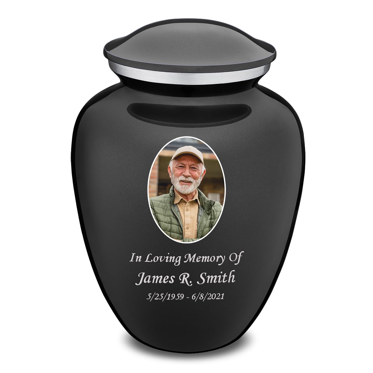 Geturns Embrace Adult Personalized Picture Cremation Urns for Human Ashes I Large Photo Charcoal Funeral Urn for Men and Women I 200 lbs