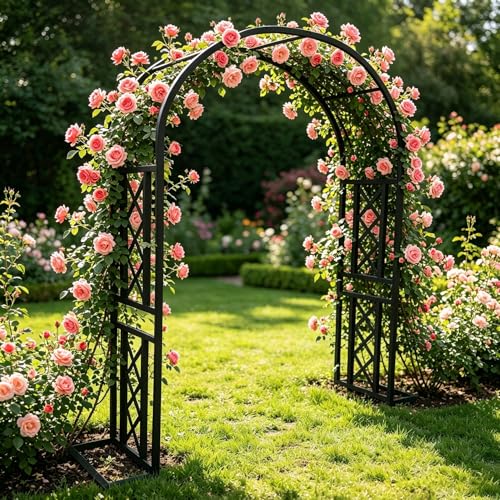 Arche de jardin en métal résistant aux intempéries avec base stable - 2