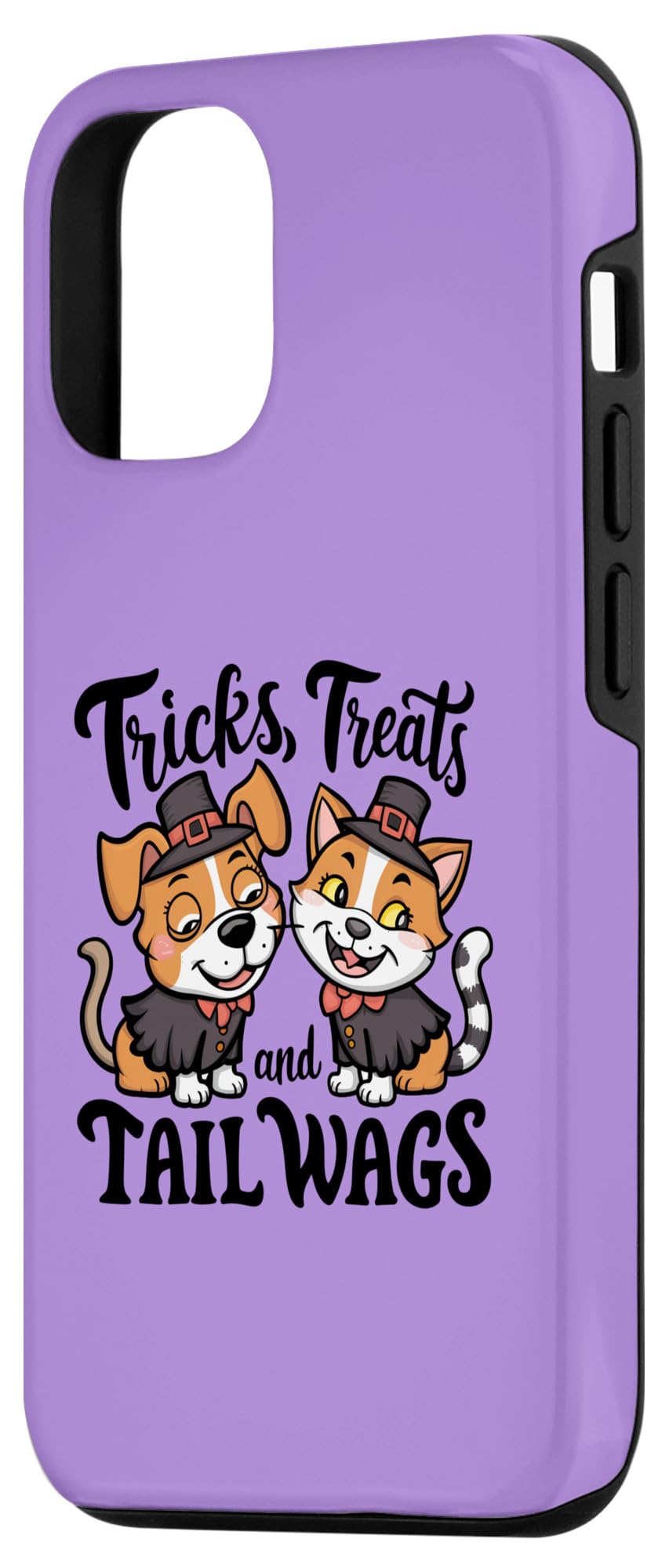 iPhone 13 Cute Halloween Cat & Dog - Tricks Treats and Tail Wags Case - Image 2