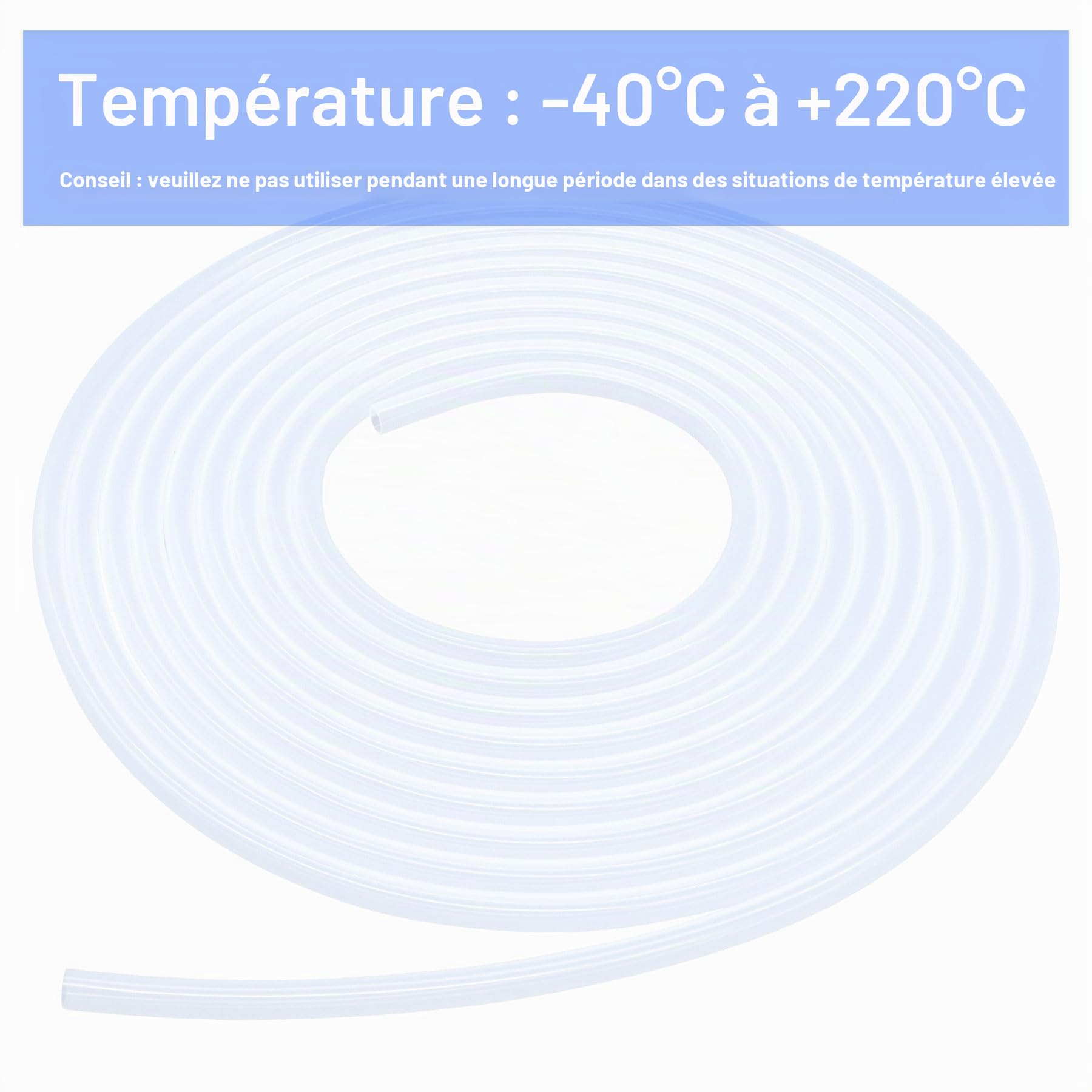 Tuyau flexible en silicone transparent de qualité alimentaire pour transfert de pompe, aquarium - 12 mm x 16 mm OD - 4,5 m