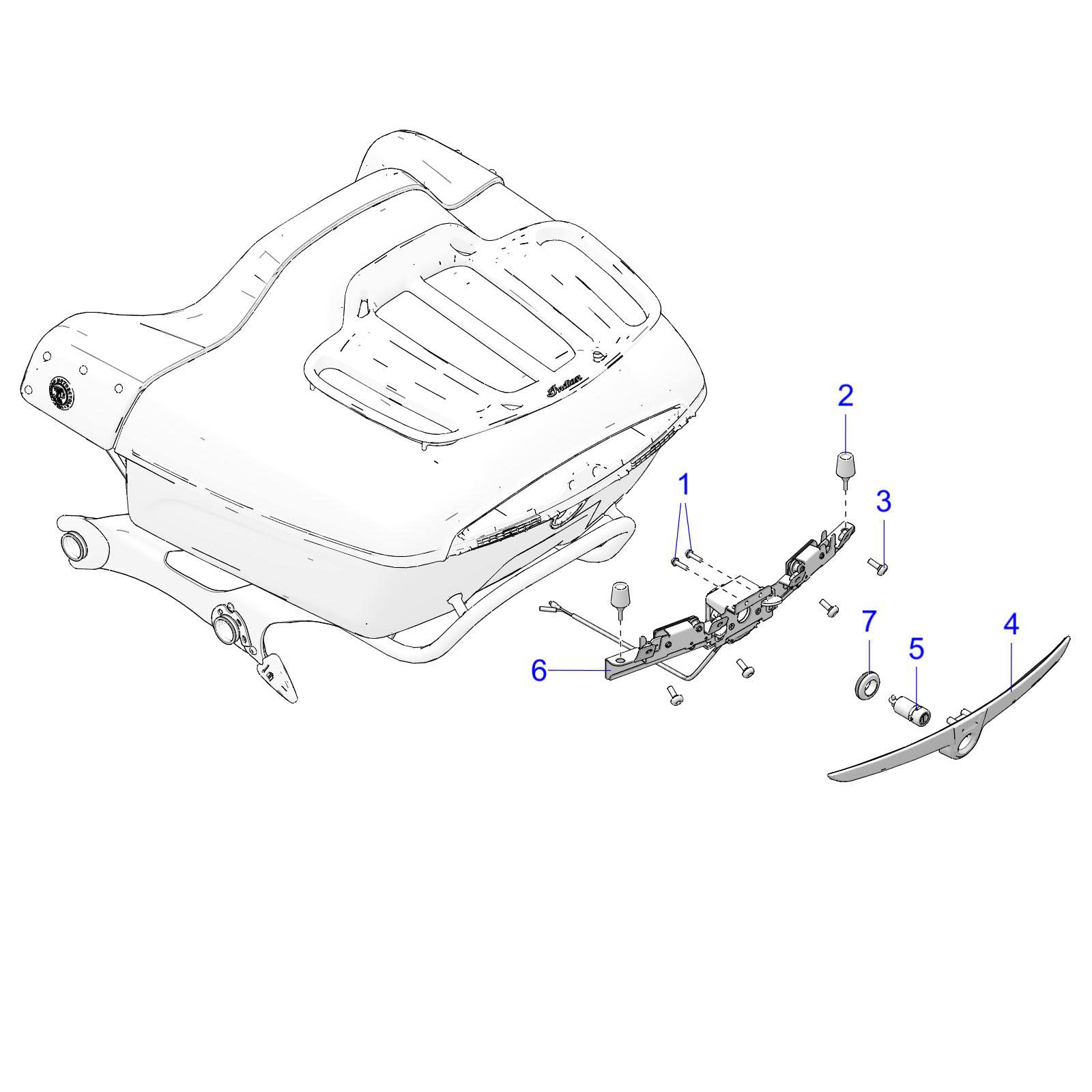 Indian Motorcycle Trunk Pushbutton Lock, Genuine OEM Part 4014901, Qty 1