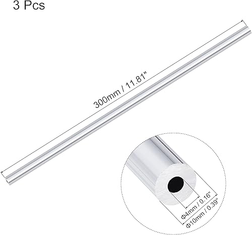 Miniatura 7 de uxcell 6063 Tubo redondo de aluminio 0.315 in OD 0.197 in Diámetro interior 11.811 in Longitud Tubería 3 PC