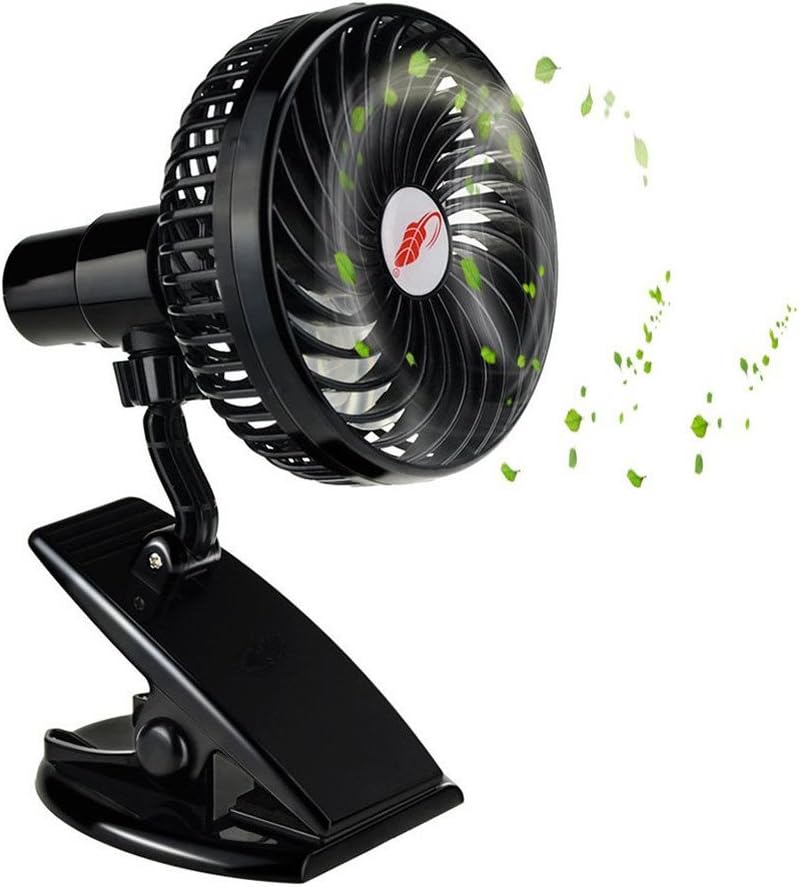 Rechargeable Battery Clip on Fan, 360 Degree Rotation Portable 3 Speeds Mini USB Desk Table Fan Handheld Outdoor Fans Personal Cooling Fans for Baby Stroller Home Office Camping (Black)