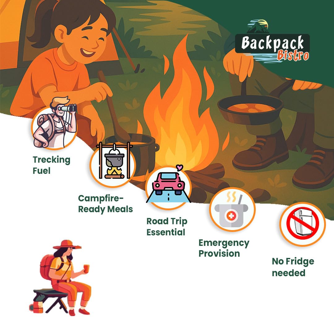 Backpack Bistro | PACK of 6 Dehydrated Mixed Vegetables 8.8 oz (250 g) | Includes Carrot, Spinach, Cabbage, Onion & Garlic | Emergency & Camping Food, Soup Mix, Stews, Ramen, Stir-Fries | Vegan, Non-Bioengineered | By Pride Of India