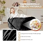 Bean Bag Chair for Adults,4FT Oversize Floor Bean Bags Offers Ample Space for Adults,Memory Foam Giant Bean Bags,Lounger Versatile Design Suits Any Room,Movie Nights,Reading (Black, 4FT) - Image 5