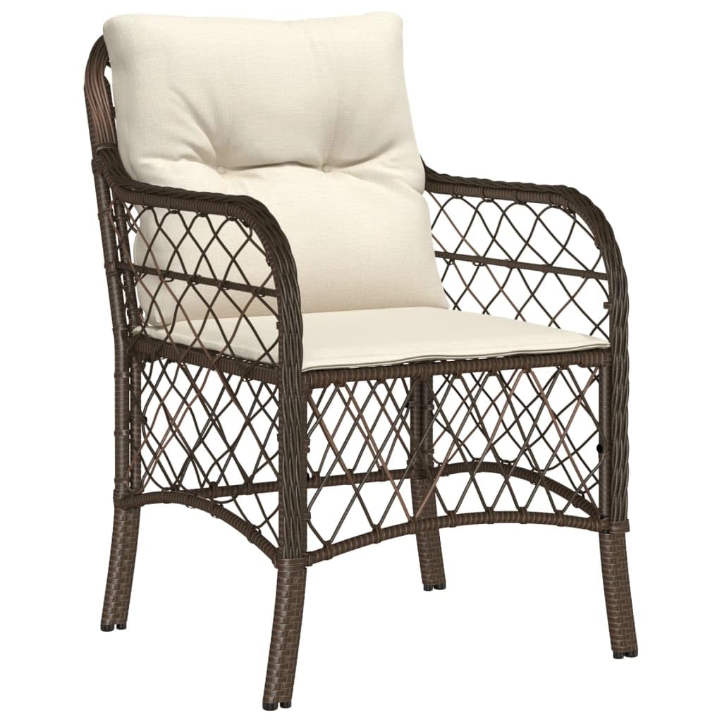 Set di mobili da giardino in polyrattan con cuscini, tavolo da pranzo con piano in vetro, poltrone da giardino con cuscini imbottiti spessi, rivestimenti rimovibili e lavabili