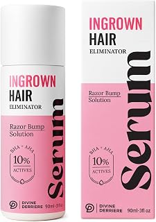 DivineDerriere Razor Bump Stopper: Salicylic Acid Ingrown Hair Treatment for Bikini Razor Bumps, Burns & Dark Spots - Men & Women