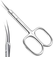 THRAU Precision Cuticle Scissors - Extra Fine Curved Blade for Manicure Pedicure, Eyebrows, Eyelashes & Dry Skin Trimming
