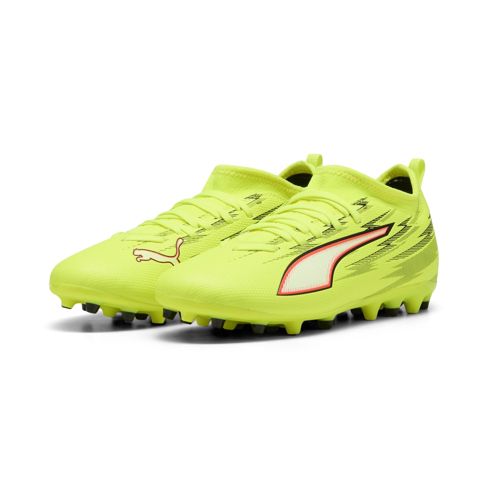 PUMA Ultra 6 Match MG JR Soccer Shoe, Yellow Alert Black-Glowing RED-Lime Squeeze, 1.5 UK