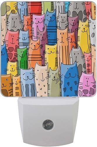 JSTEL Luces nocturnas de gato enchufables a la pared, decorativas del atardecer al amanecer, luz nocturna de gato enchufable, luces nocturnas LED