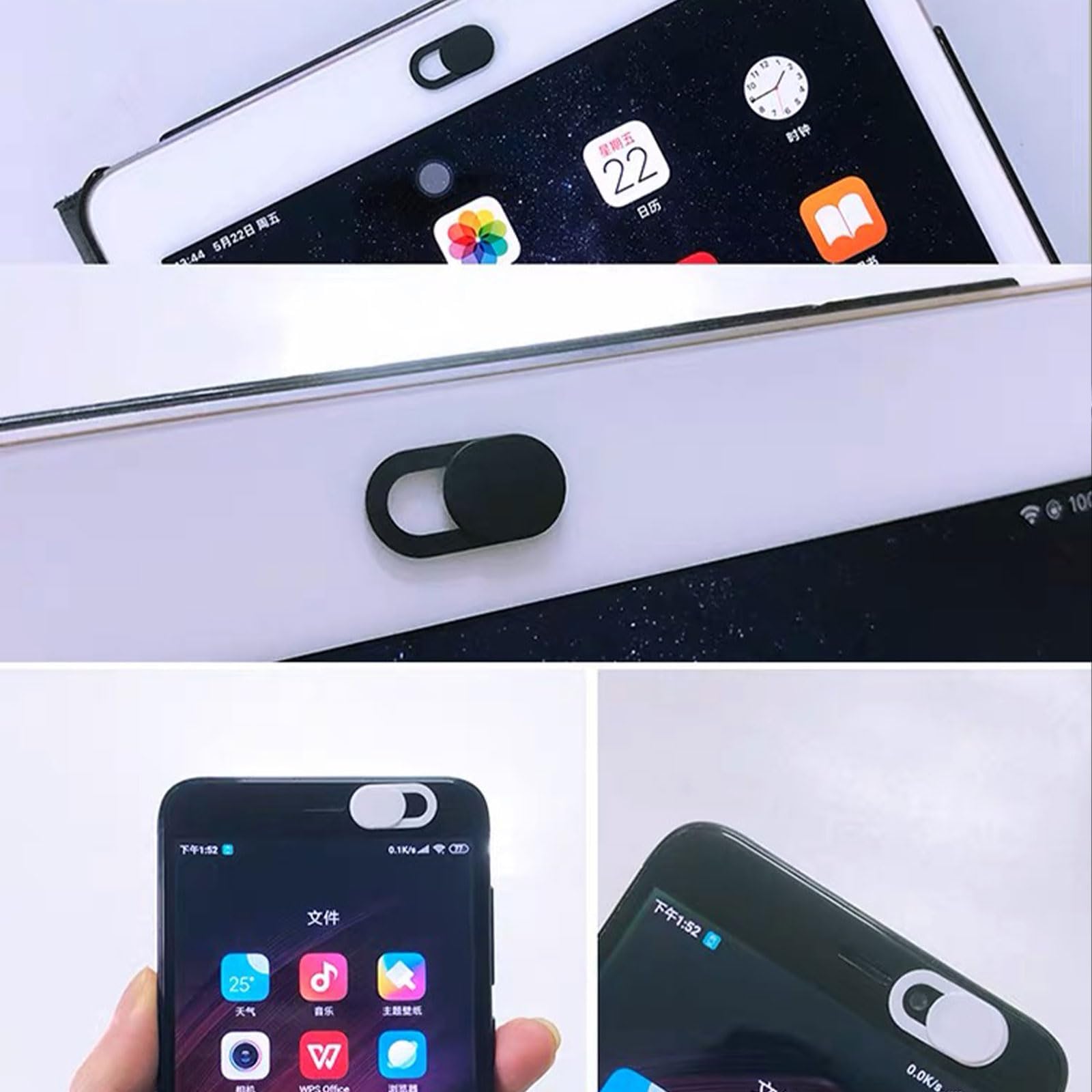 Cover Webcam Metallica 0,6 Mm - Ultra Sottile, Scorrevole, Per Laptop, MacBook, Tablet, 2 Pezzi - Foto 4