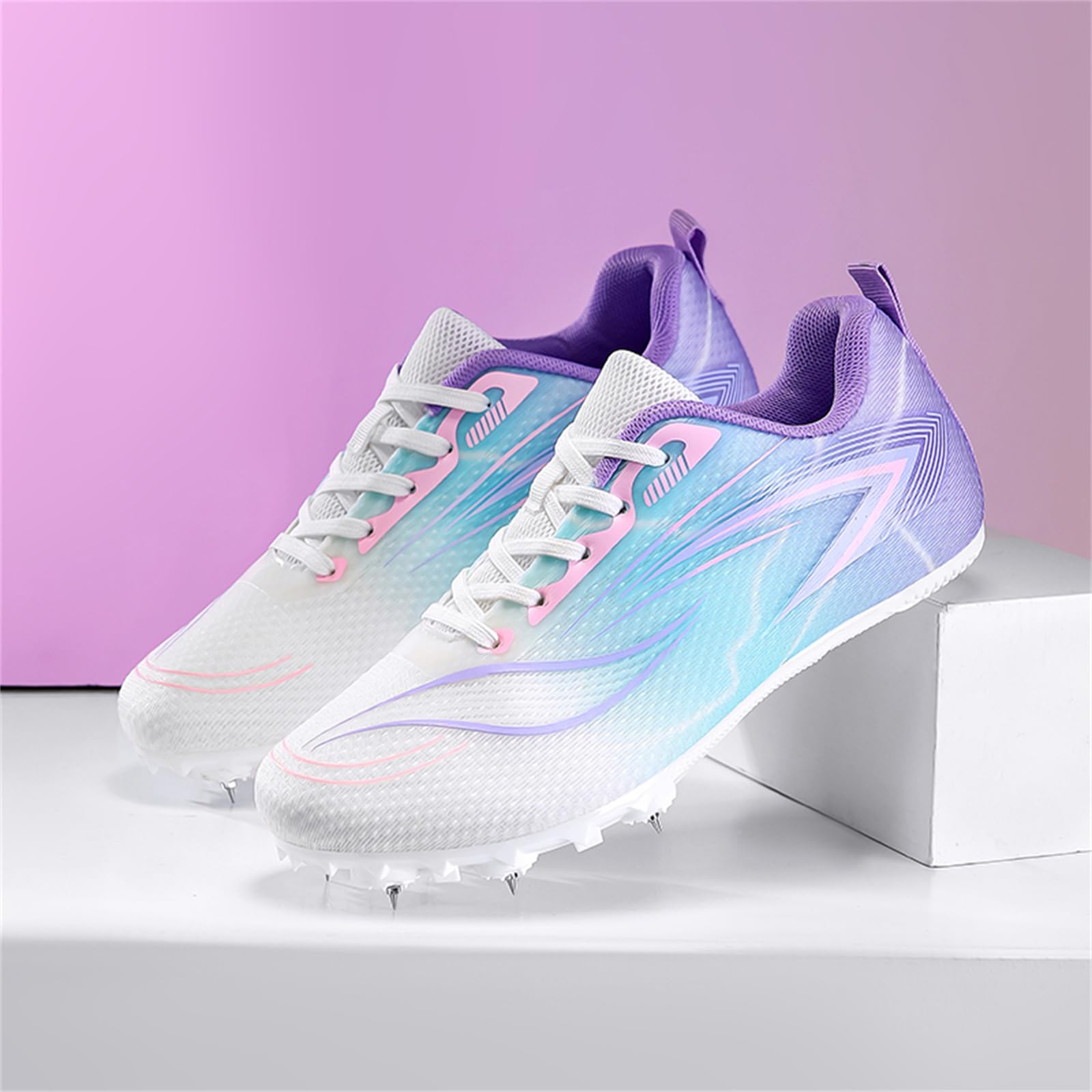 Chaussures Athlétisme pour Femmes Garçons Et Filles Baskets De Course De Saut De Sprint Respirantes