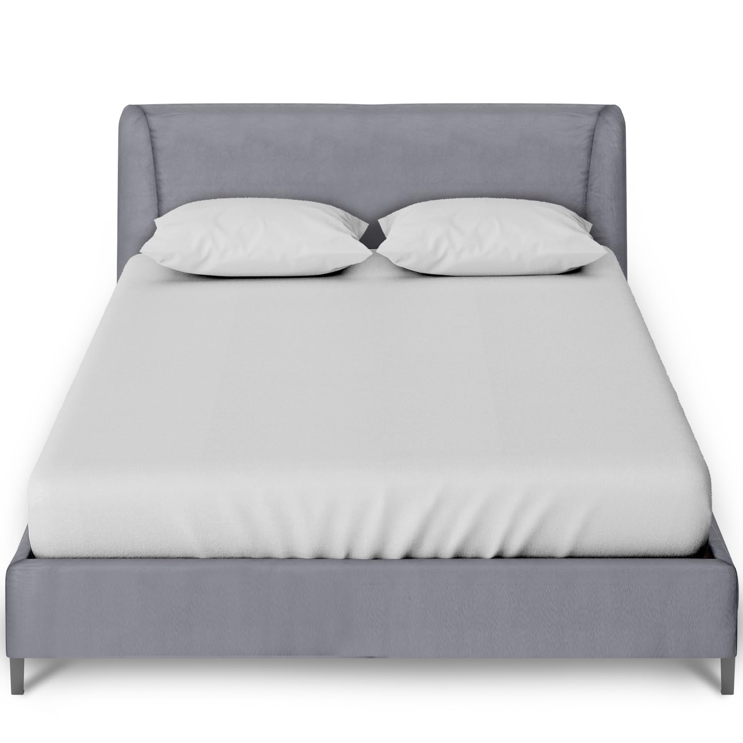 GC GAVENO CAVAILIA Percale Fitted Sheet | Ultra Soft Plain Dyed Bedding Bed Sheet | Super Soft Non Iron Polycotton Single Bed Sheet | Silver