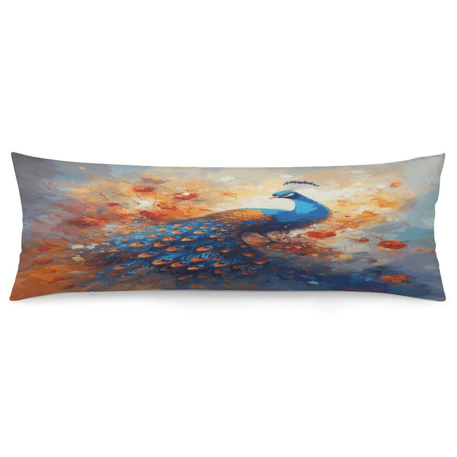 Peacock2 Pillowcase Decorative Long Body Pillow Case Soft Breathable Body Pillow Cover Modern Large Pillowcase Cute Body Pillow Pillowcases for Bedroom Couch 18.9 X 53 Inch