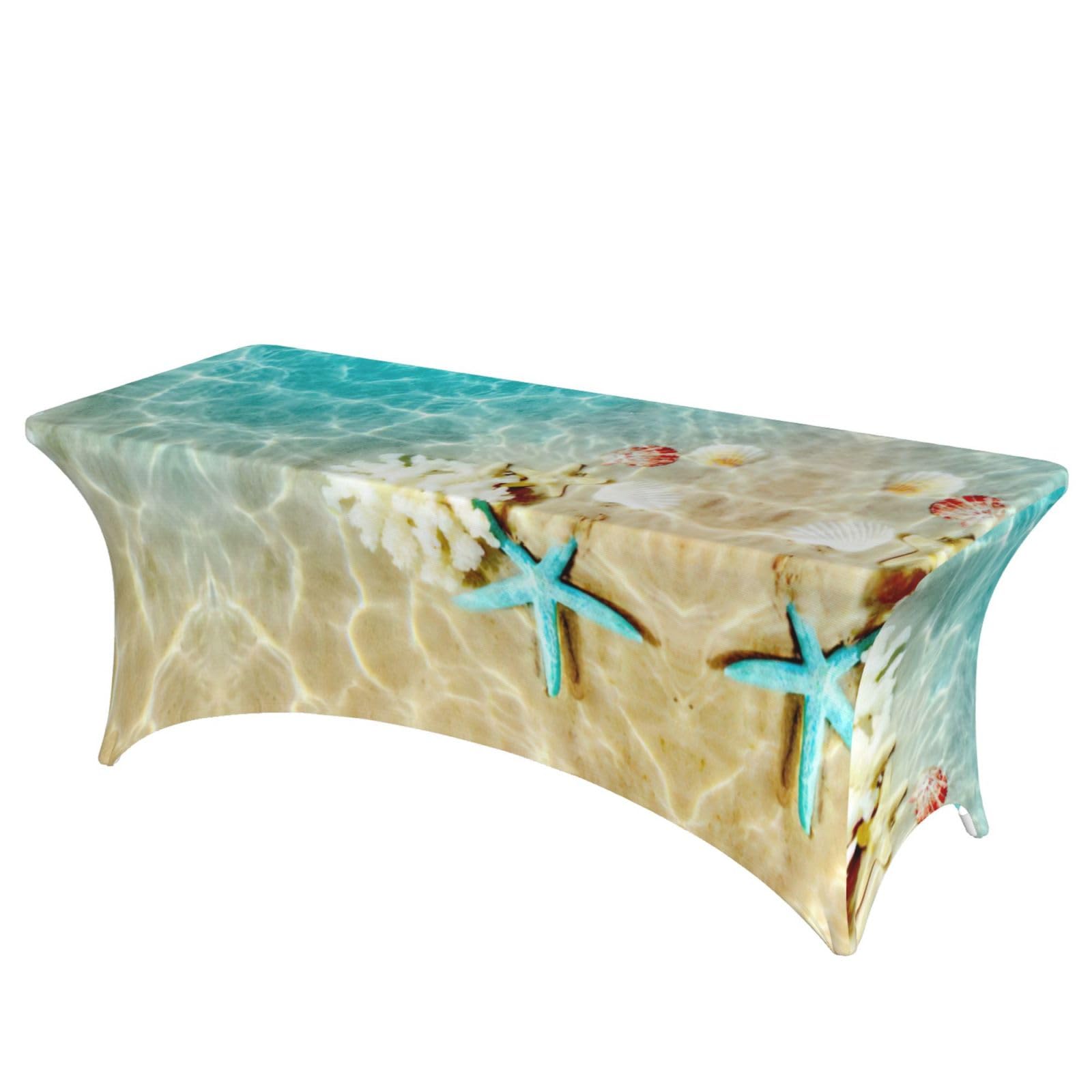 Nappe extensible élasthanne étoiles de mer lavable pour masquer table usée
