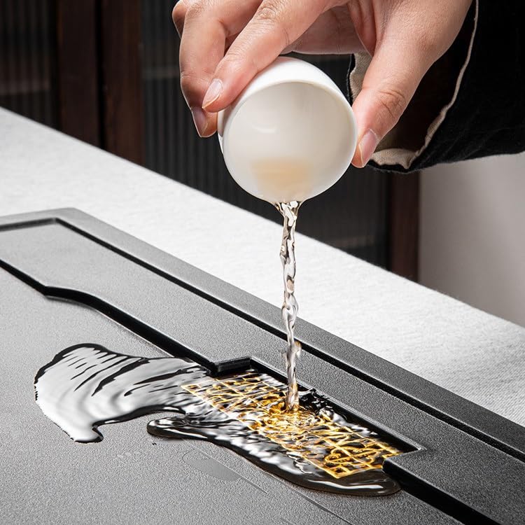 Taca na herbatę porcelanowa kamienna taca na herbatę prosty dom duża taca na herbatę, nowoczesny odpływ suchej herbaty stół do herbaty Sea Kung Fu Tea Tray zestaw do herbaty Gongfu