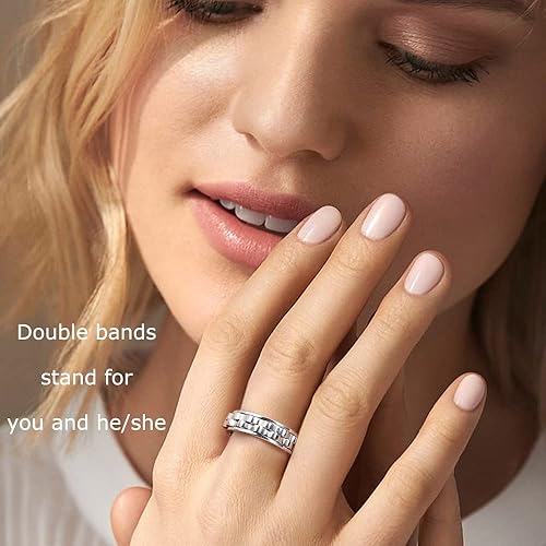 Miniatura 2 de FLYUN Anillos de ansiedad para hombres, anillos giratorios para mujeres y hombres, anillo de meditación para aliviar la ansiedad y el estrés